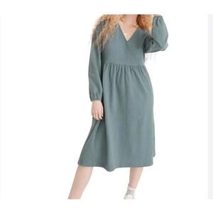 Madewell Women's Long Sleeve V-Neck Crossover Dress - Size Small